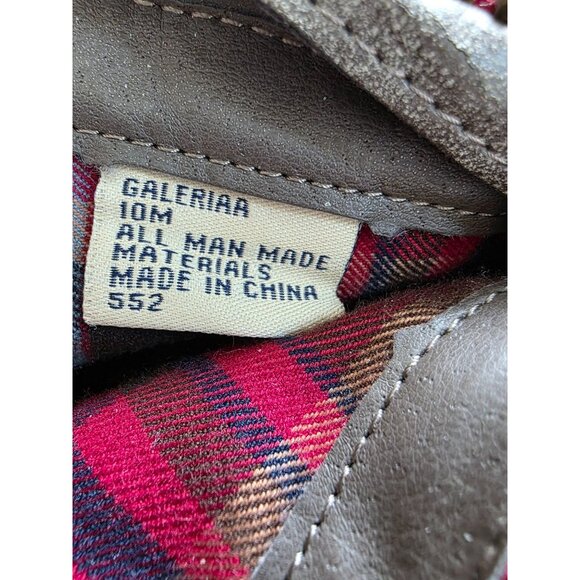 Madden Girl Galeriaa Brown Pari Gray Faux Leather Lace-Up Boots Plaid Lining 10M - Picture 2 of 9